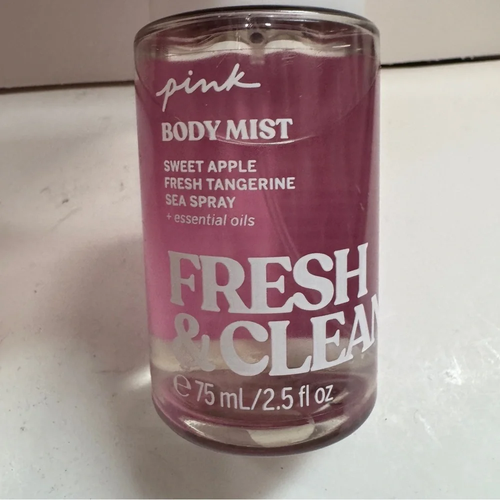 Pink Body Mist Sweet Apple Fresh Tangerine Fresh Clean 2.5 OZ